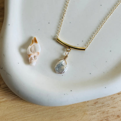 14k gold filled MARLEY PEARL NECKLACE