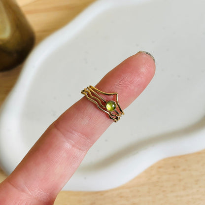 14K Gold Filled PERIDOT GEMSTONE RING