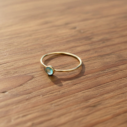 14k gold filled BLUE APATITE GEMSTONE RING