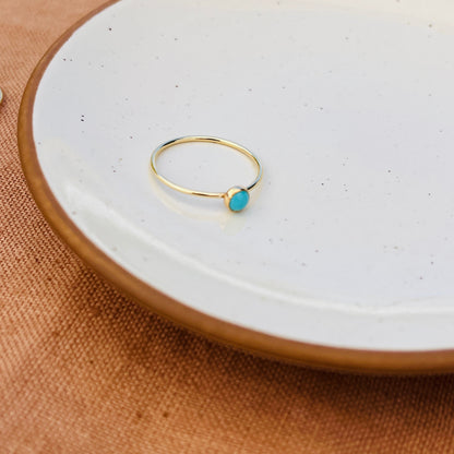 14K Gold Filled Kingman TURQUOISE GEMSTONE  RING