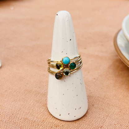 14K Gold Filled Kingman TURQUOISE GEMSTONE  RING