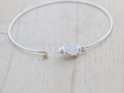 Moonstone Bezel Wrapped Bracelet