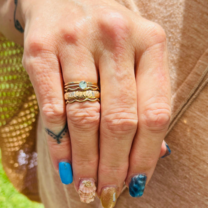 14k gold filled BLUE APATITE GEMSTONE RING