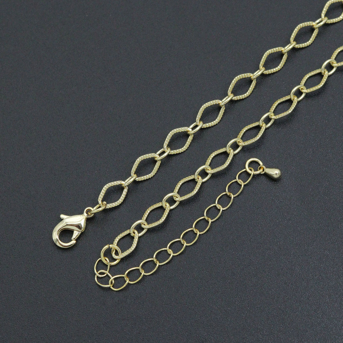 Diamond Shape Link Chain Necklace Bracelet, Charm bar necklace bracelet, sku#EF790