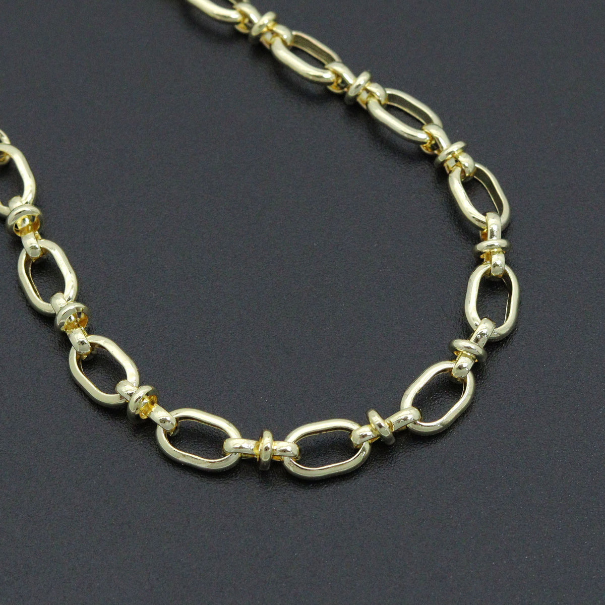 Fancy Oval Link Chain Necklace Bracelet, Charm bar necklace, sku#EF791