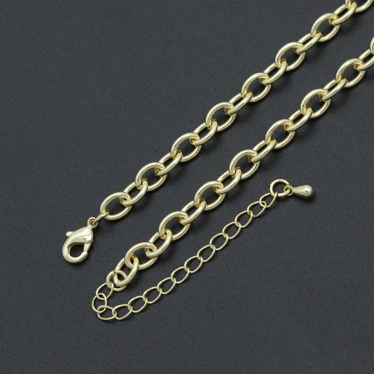 Oval Link Chain Necklace Bracelet, charm bar necklace bracelet, sku#EF792