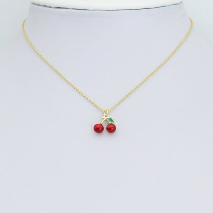 Enamel Cherry Charm, Sku#Y577