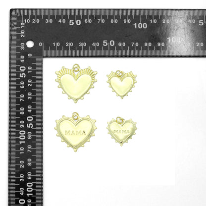 Gold Heart Mother's Day Mama Heart Pendant charm, Sku#LX920
