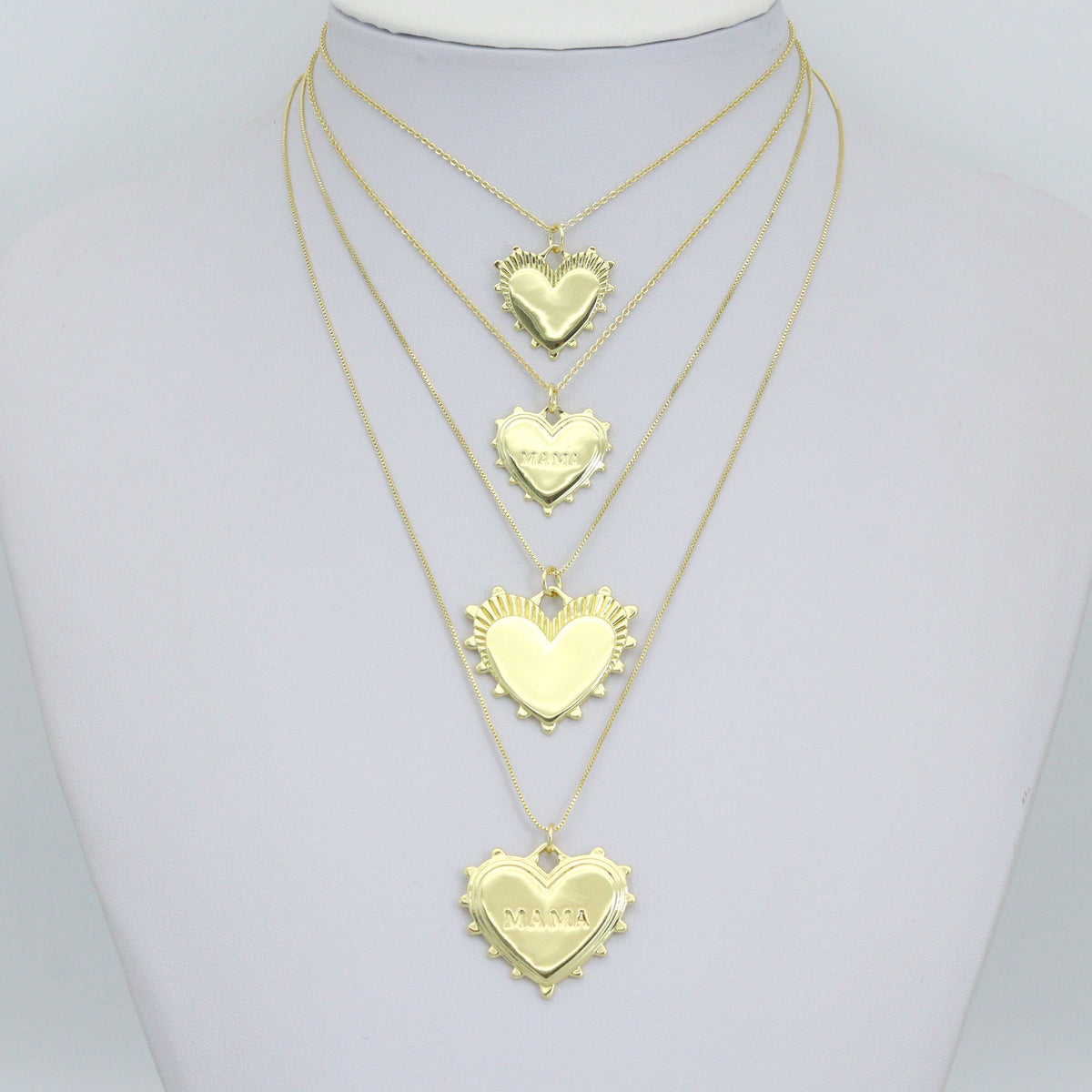 Gold Heart Mother's Day Mama Heart Pendant charm, Sku#LX920