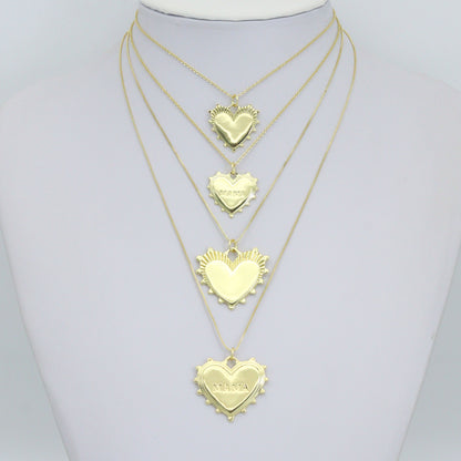 Gold Heart Mother's Day Mama Heart Pendant charm, Sku#LX920