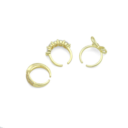 Clear CZ Bowknot Cross adjustable Ring, Sku#LK1278