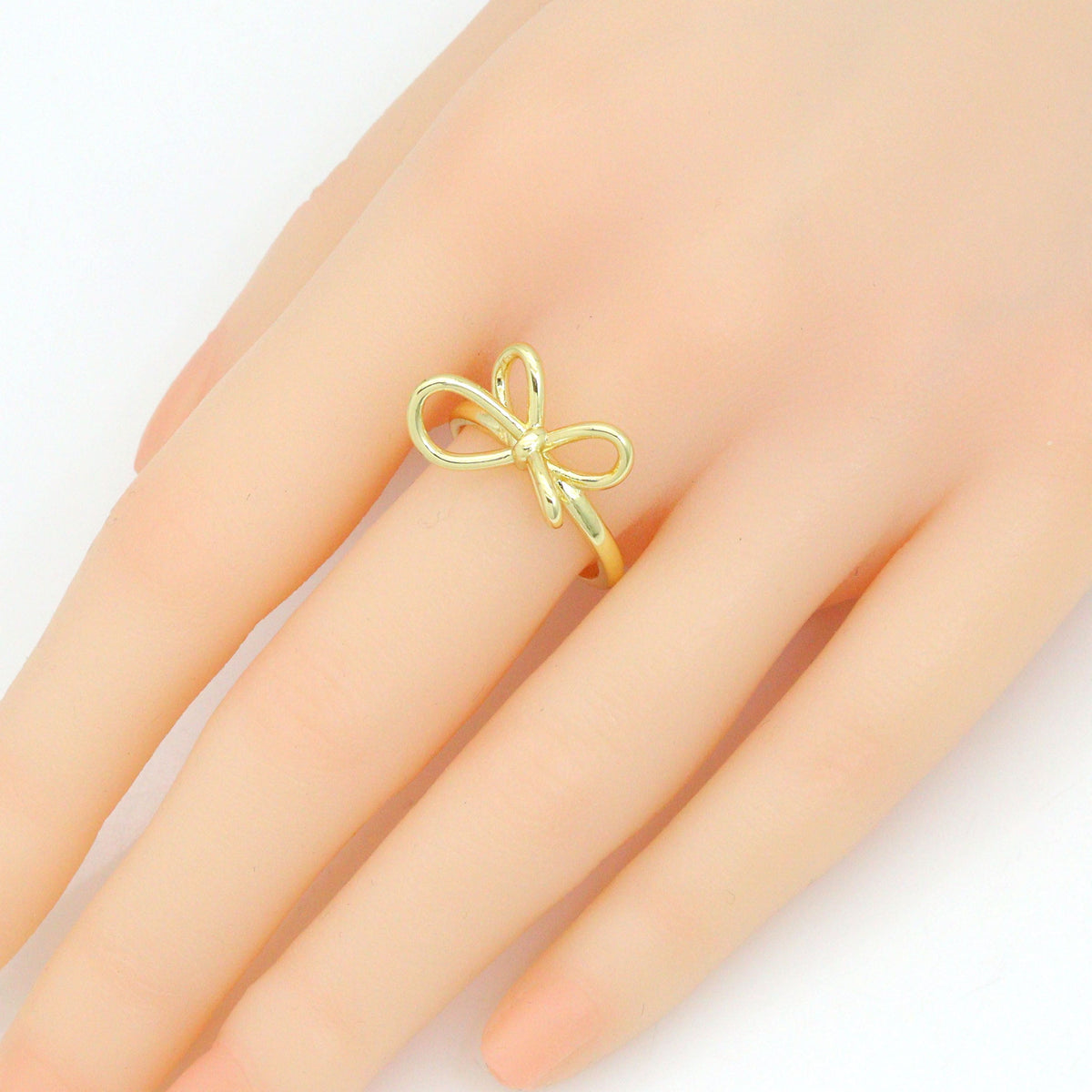 Clear CZ Bowknot Cross adjustable Ring, Sku#LK1278
