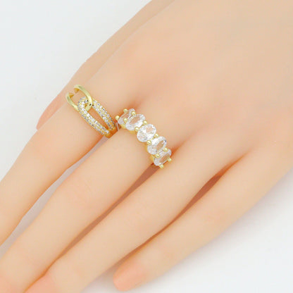 Clear CZ Bowknot Cross adjustable Ring, Sku#LK1278