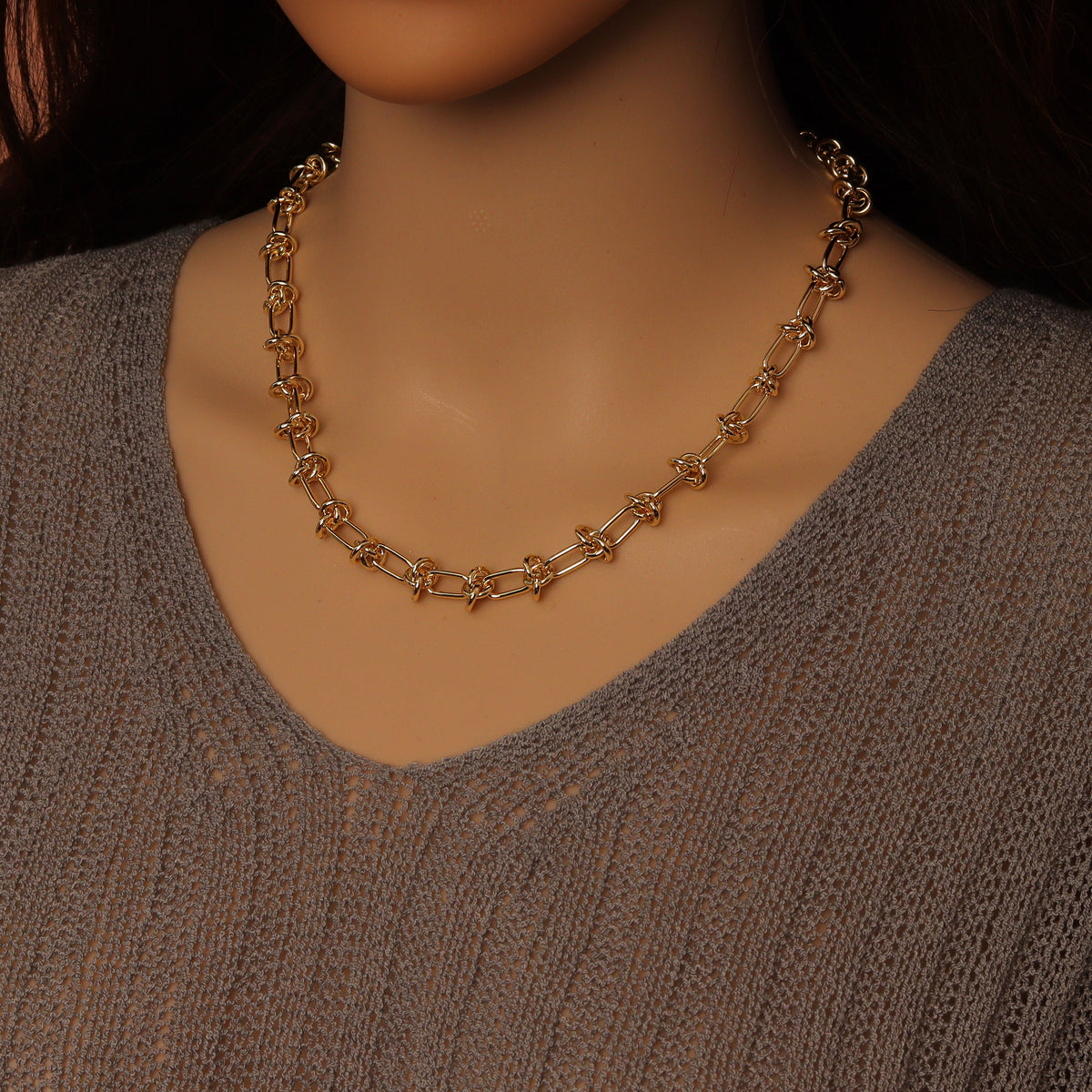 Wholesale Gold Stainless Steel Knotted chain by Yard, sku#LX899