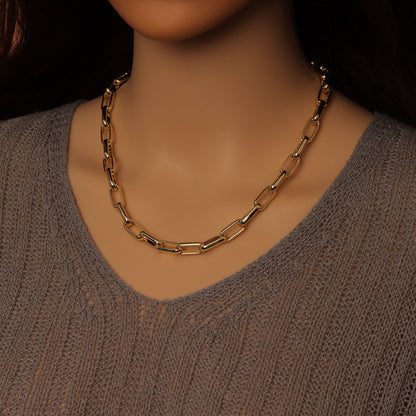 Wholesale chunky rectangle link gold chain by Yard, sku#LX916