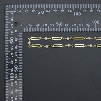 Wholesale Pearl Paperclip chain by Yard, HX22
