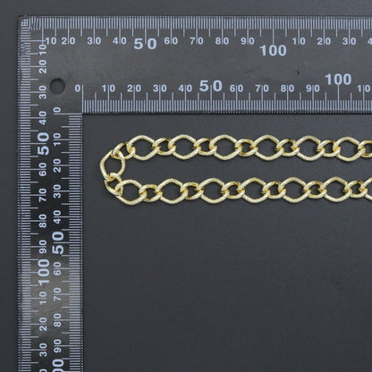 Wholesale Hammered Twsited Oval Link Gold Chain, sku#LX904