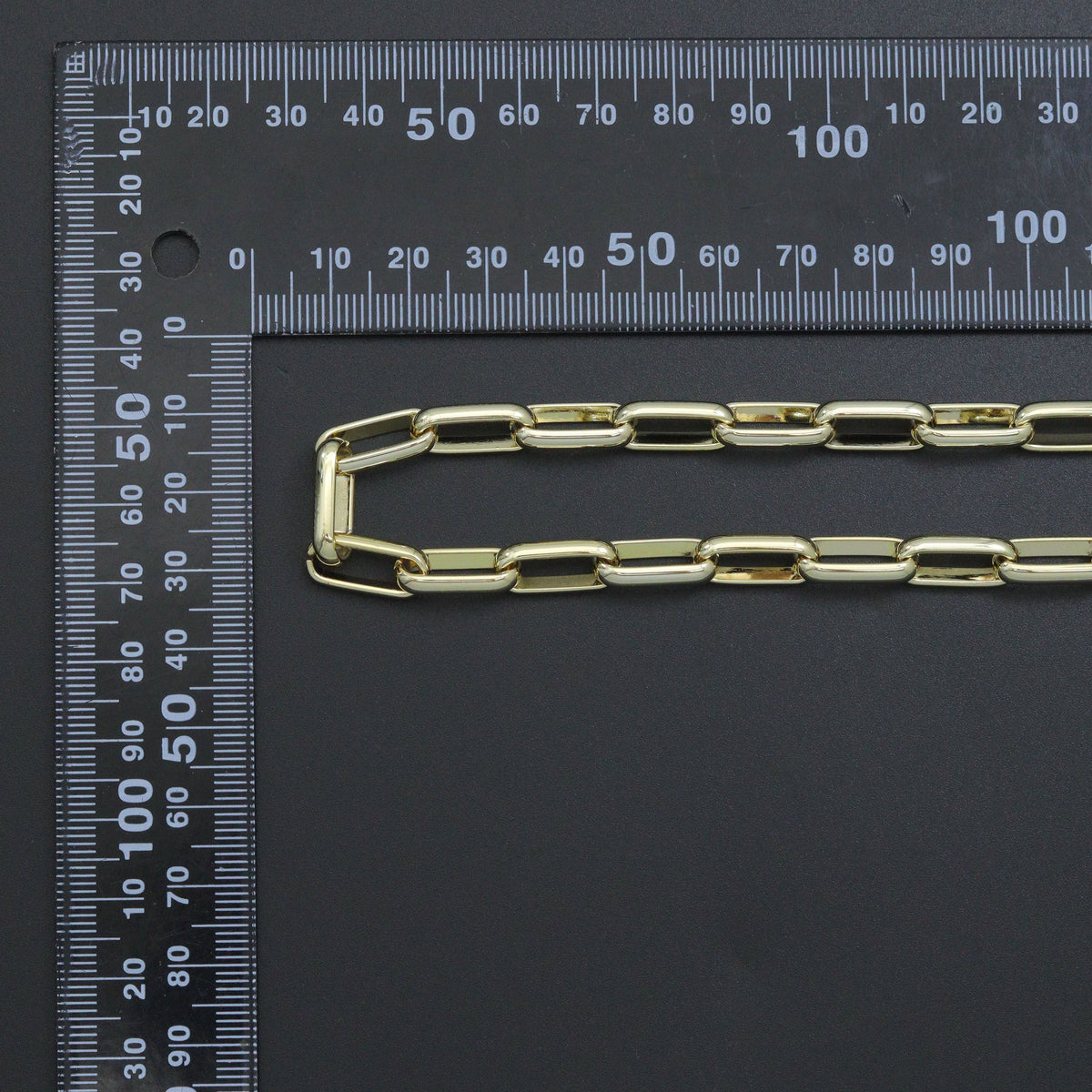 Wholesale chunky rectangle link gold chain by Yard, sku#LX916