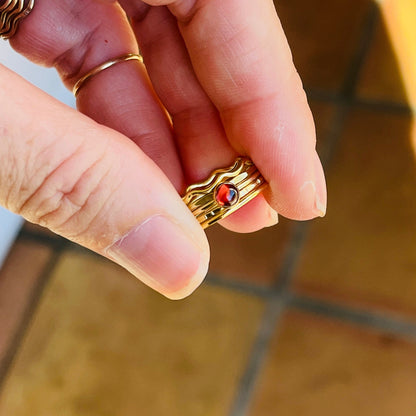 14k gold filled or sterling silver FULL STACKING RING SET