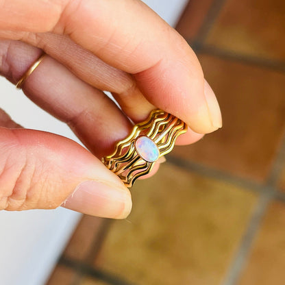 14k gold filled or sterling silver WAVE STACKING RING