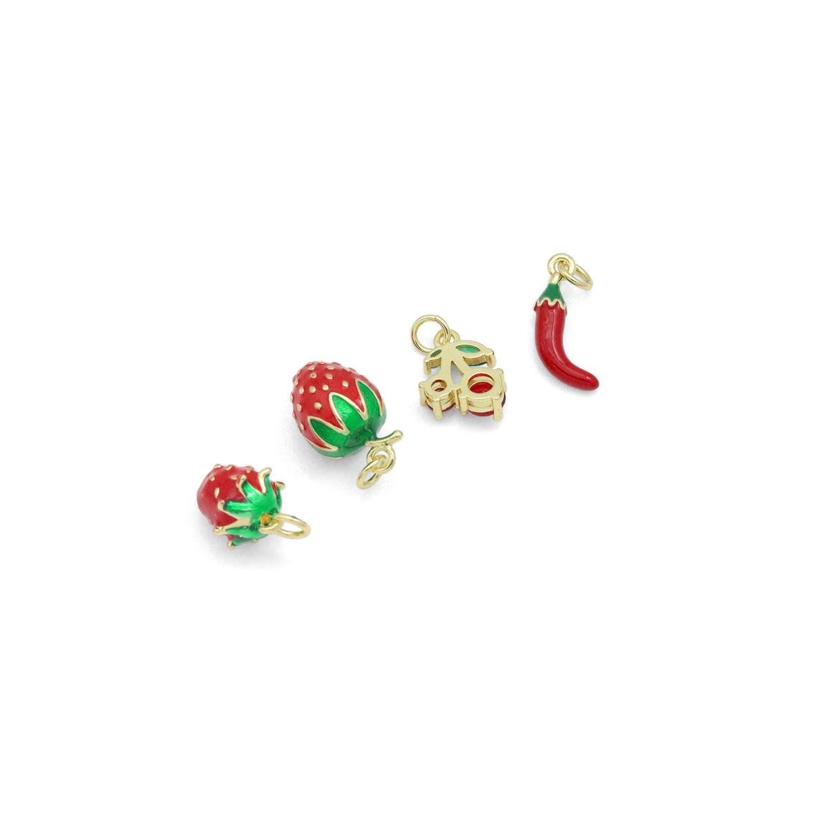 Red Cherry Strawberry Chili Pendant charm, Sku#O133