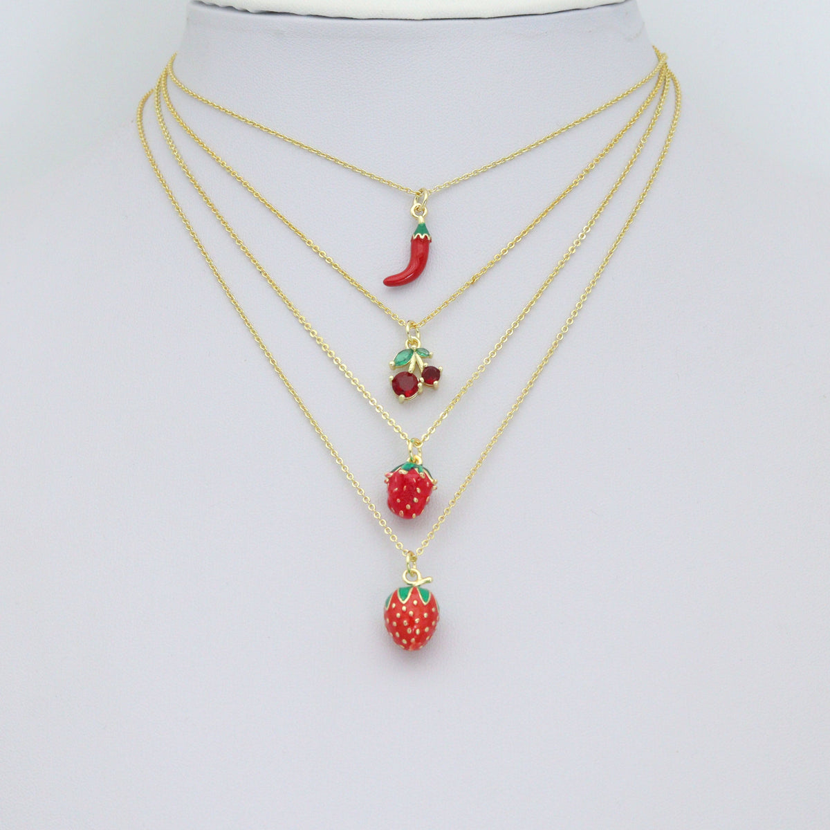 Red Cherry Strawberry Chili Pendant charm, Sku#O133