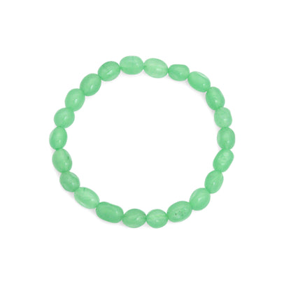 6x9mm Irregular Oval Jade Stretchy Bracelet, Sku#EF749