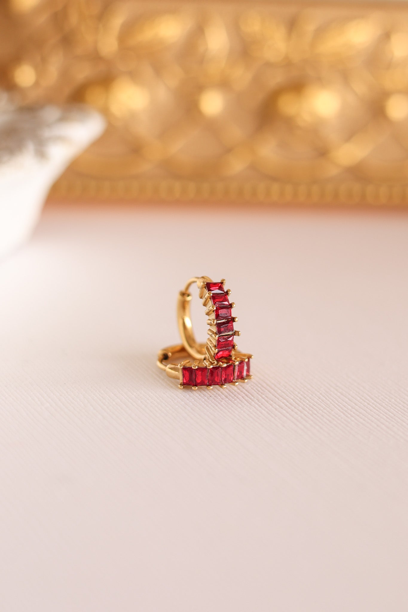 Diamond Hoop in Red