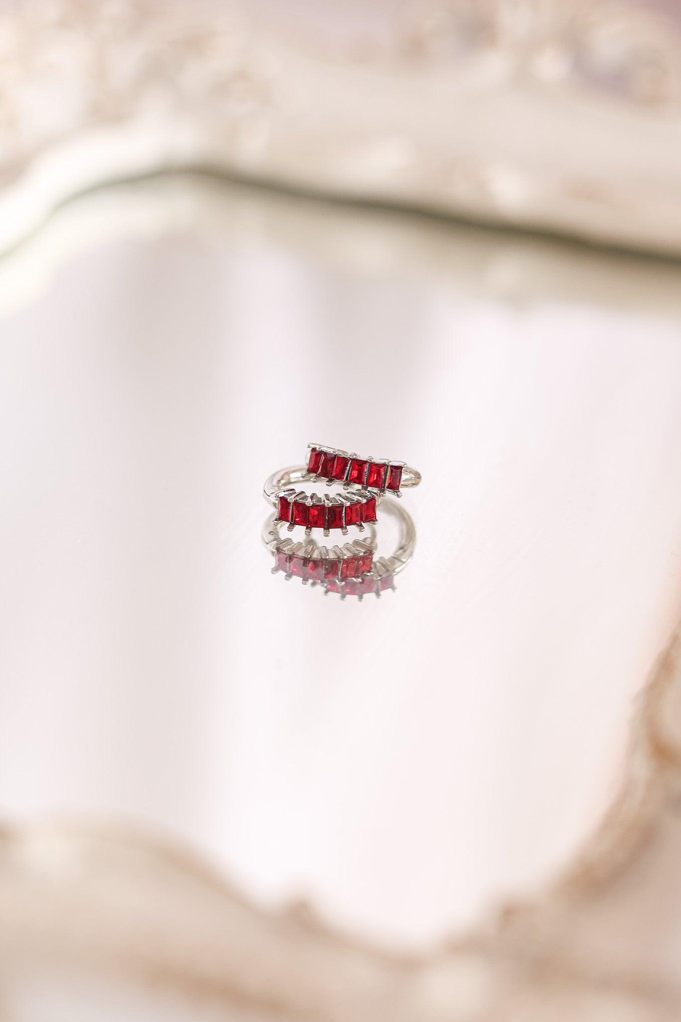 Diamond Hoop in Red