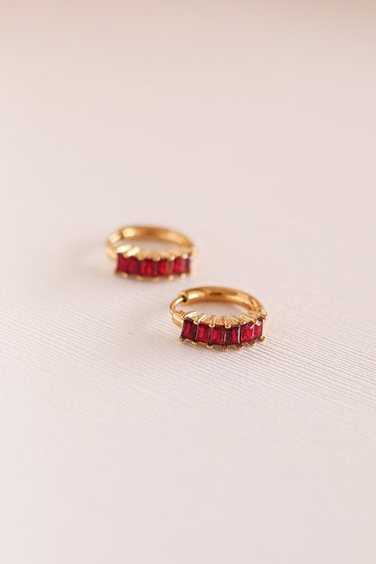 Diamond Hoop in Red