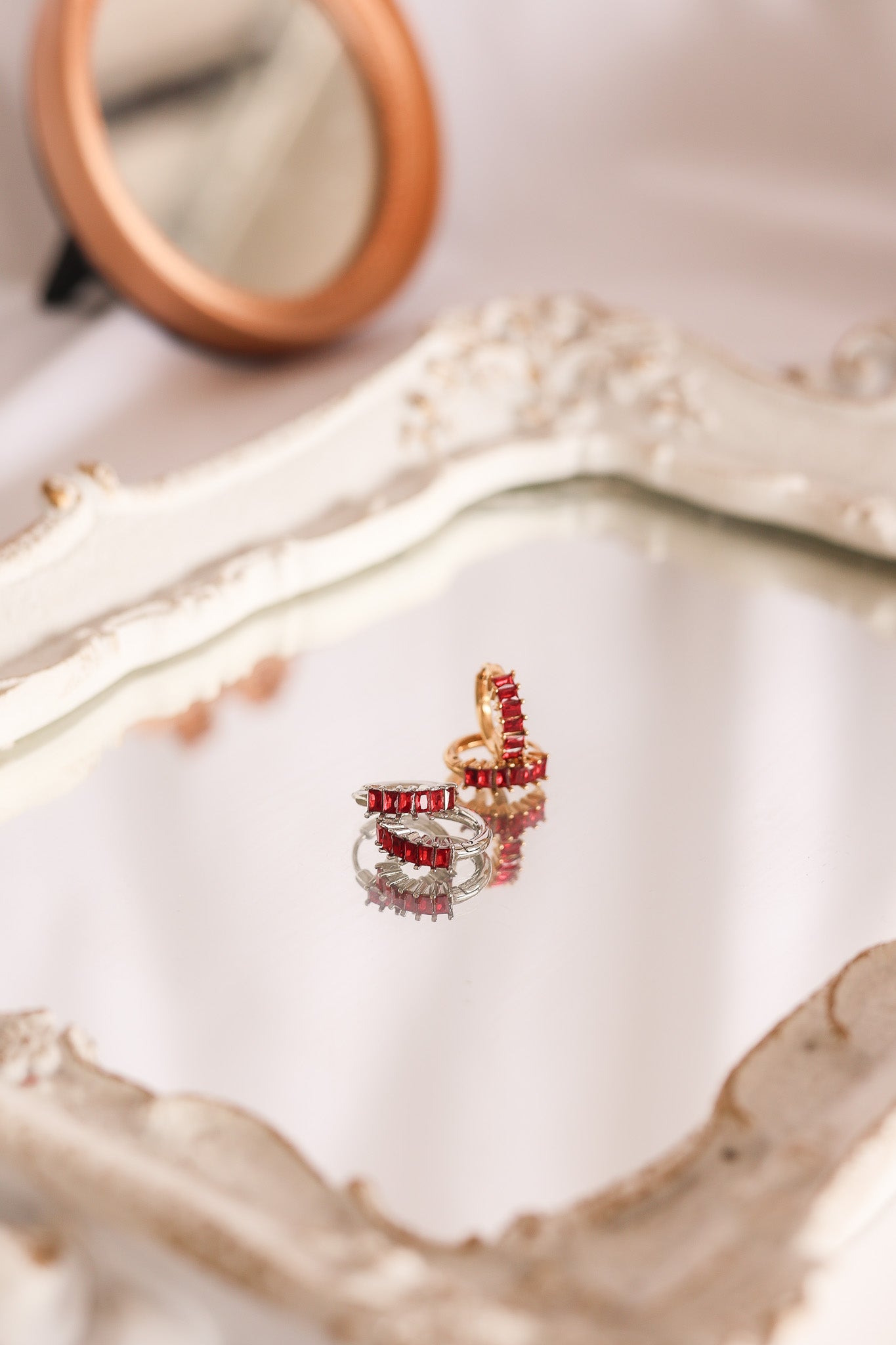 Diamond Hoop in Red