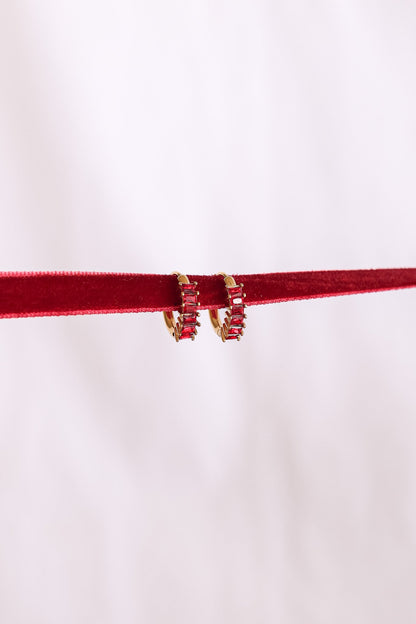 Diamond Hoop in Red