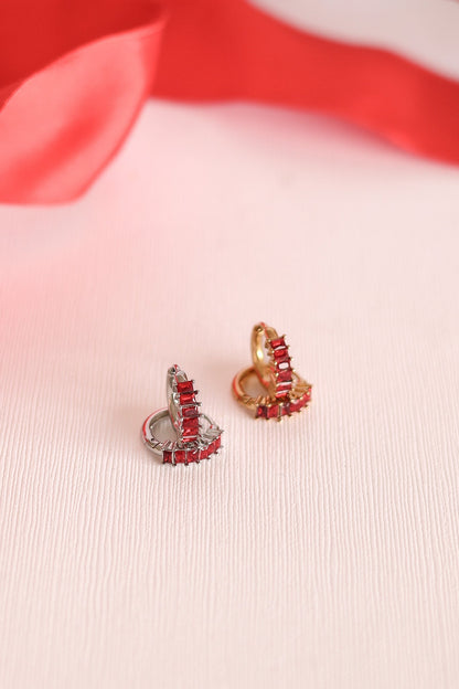 Diamond Hoop in Red