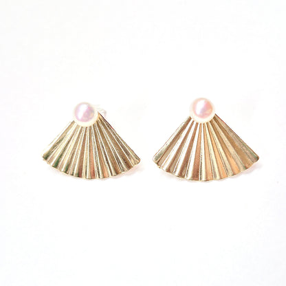 Genuine Pearl Stud Earrings