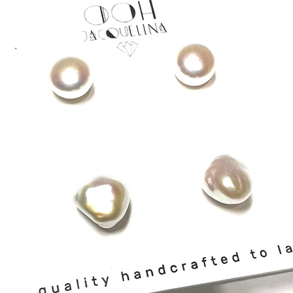Genuine Pearl Stud Earrings