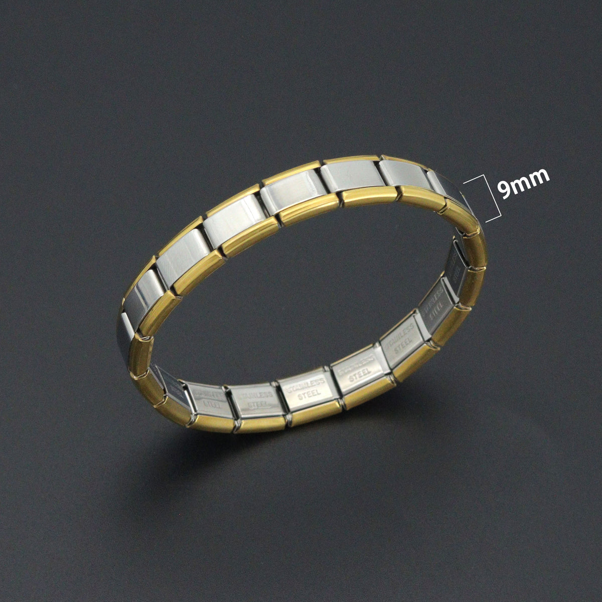 Gold Silver Dual Color Watch Band Stretchy Bracelet, Sku#LD773