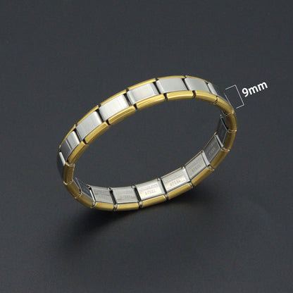 Gold Silver Dual Color Watch Band Stretchy Bracelet, Sku#LD773