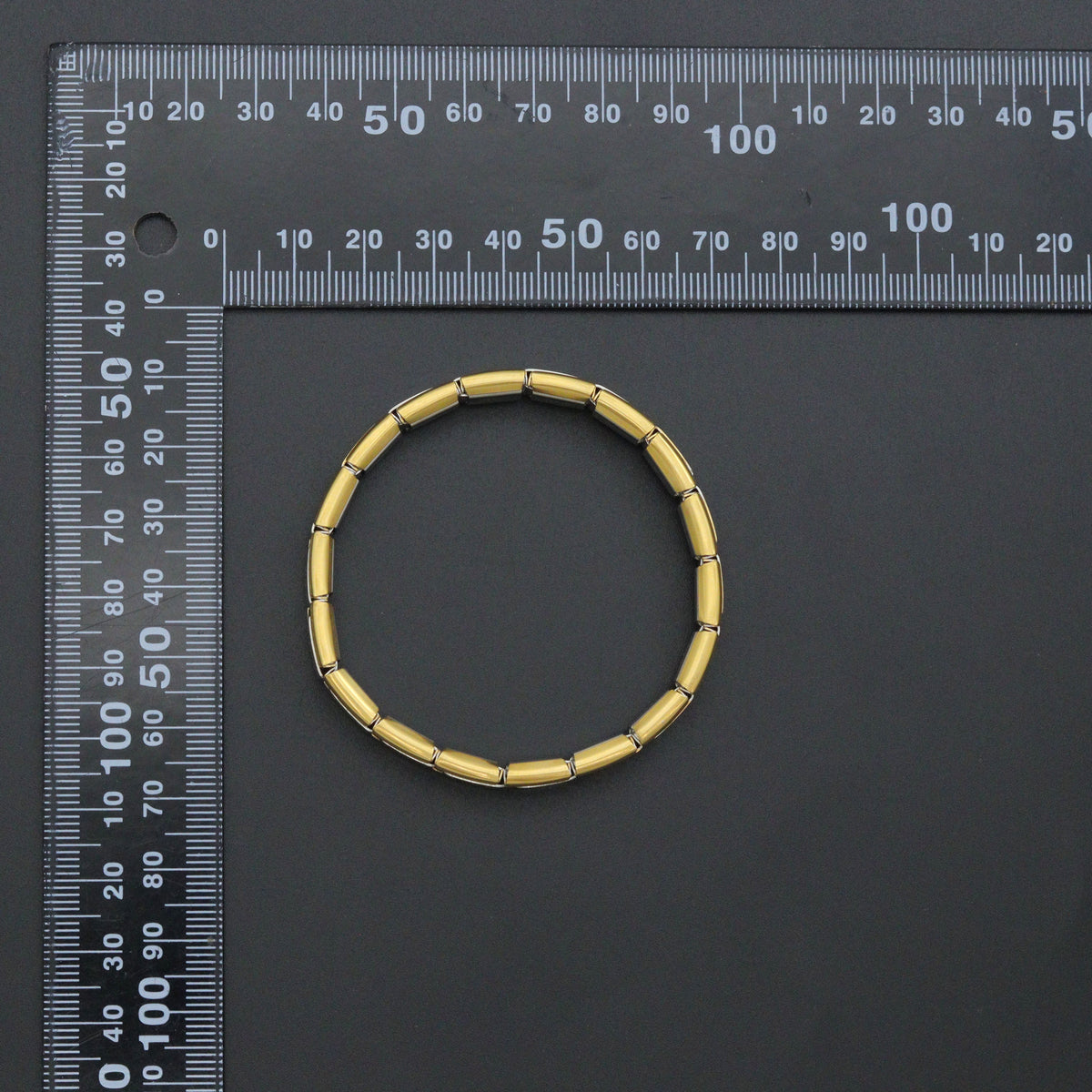 Gold Silver Dual Color Watch Band Stretchy Bracelet, Sku#LD773