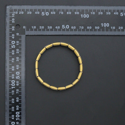 Gold Silver Dual Color Watch Band Stretchy Bracelet, Sku#LD773