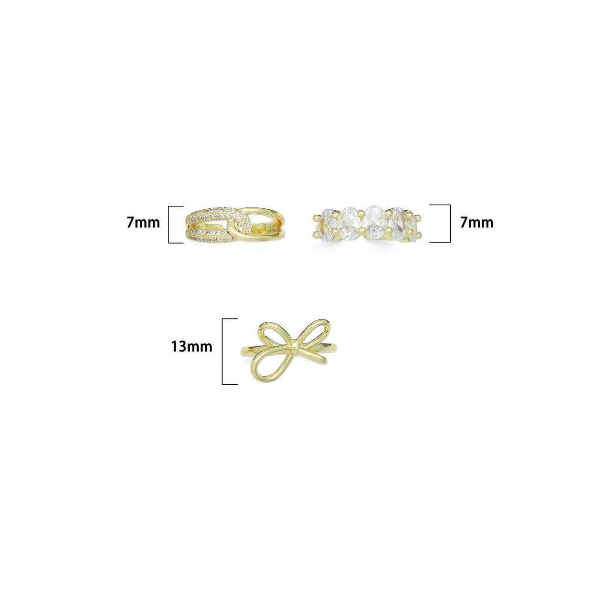 Clear CZ Bowknot Cross adjustable Ring, Sku#LK1278
