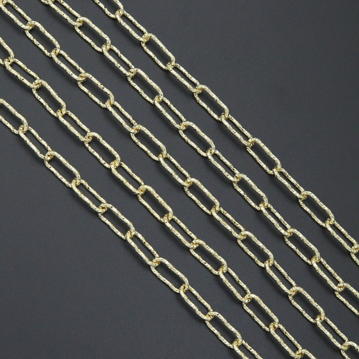 Wholesale Hammered Paperclip Chain by Yard, sku#LX901