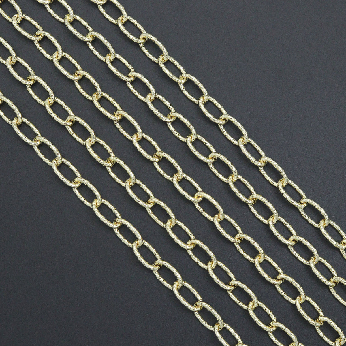 Stainless steel Hammered Oval Link Unfinished chain, LX910