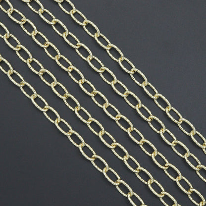 Stainless steel Hammered Oval Link Unfinished chain, LX910
