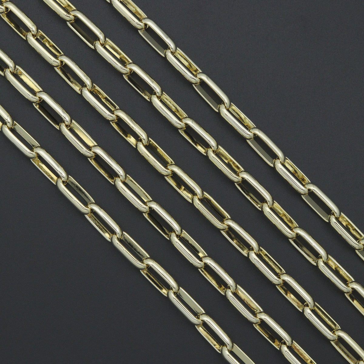 Wholesale chunky rectangle link gold chain by Yard, sku#LX916