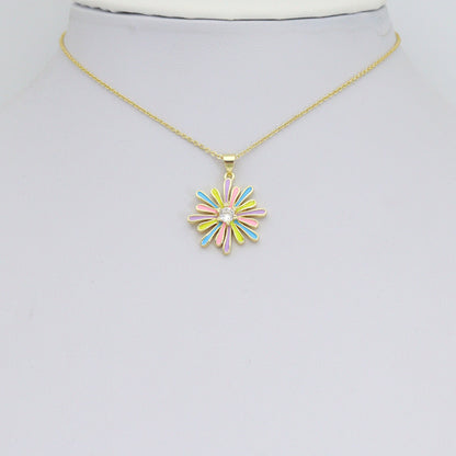 Colorful Enamel Flower charm For Necklace Bracelet Jewelry Making Supply, Sku#LX932/F1447