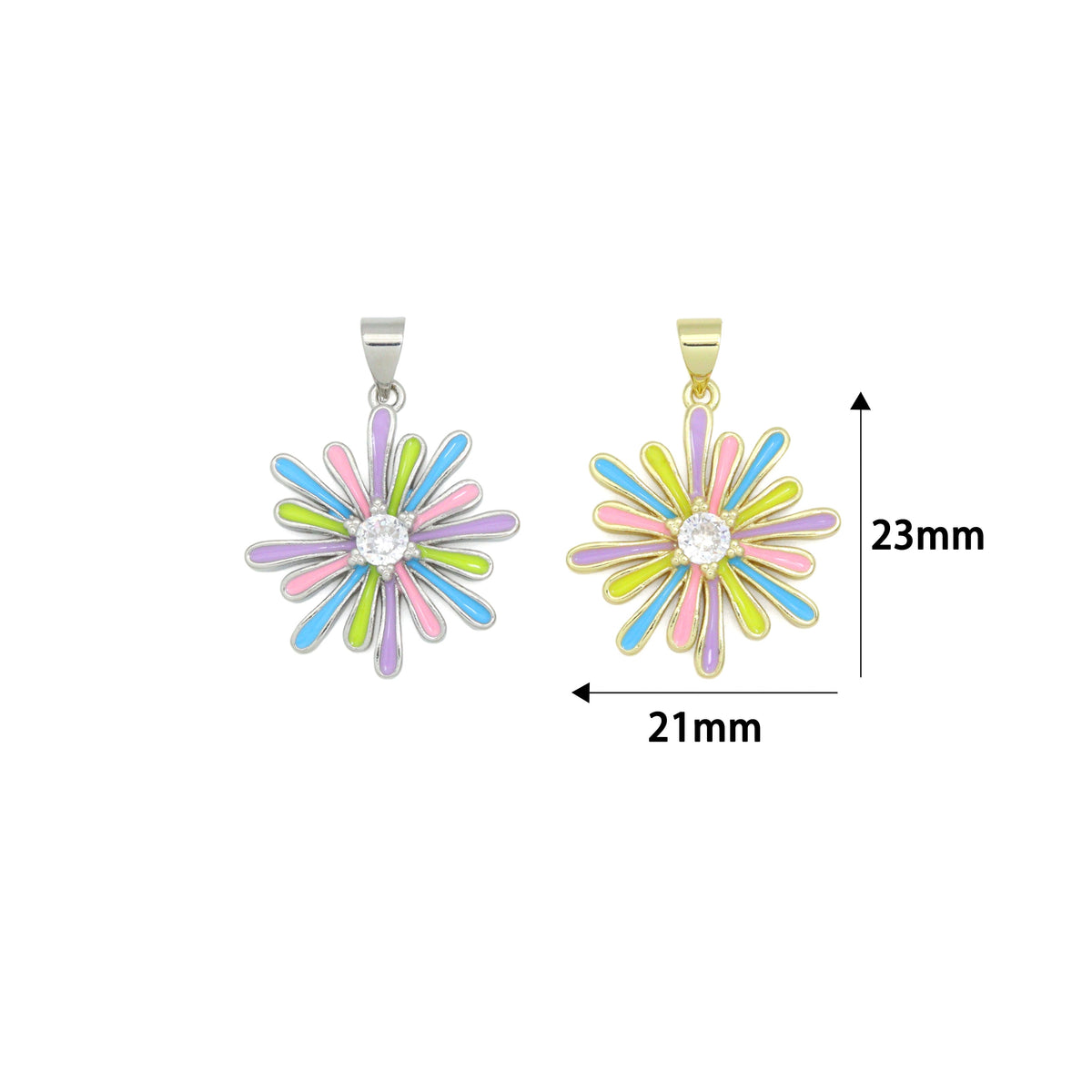 Colorful Enamel Flower charm For Necklace Bracelet Jewelry Making Supply, Sku#LX932/F1447