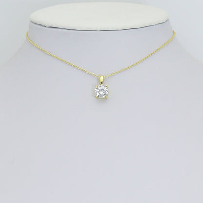 Gold Silver Clear Big Round CZ Pendant charm, Sku#LX937