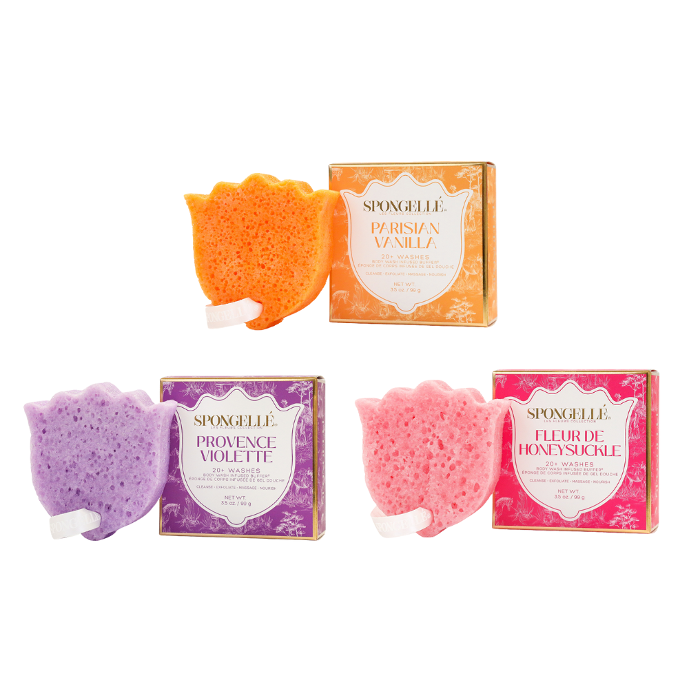 Les Fleurs Body Buffer Trio Set 2 Spongellé