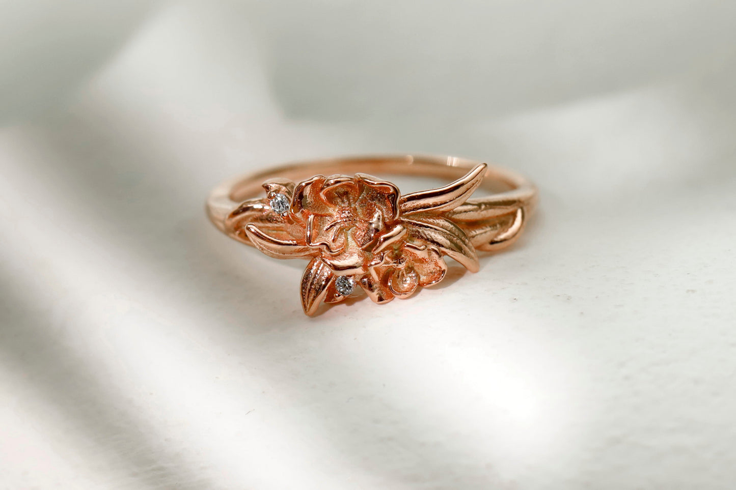 Eternal Bloom Birth Month Flower Ring with Sparkling CZ Diamond