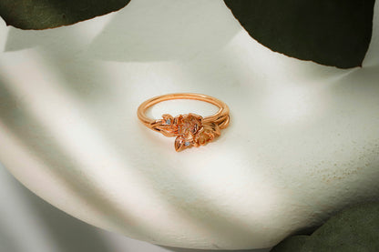 Eternal Bloom Birth Month Flower Ring with Sparkling CZ Diamond